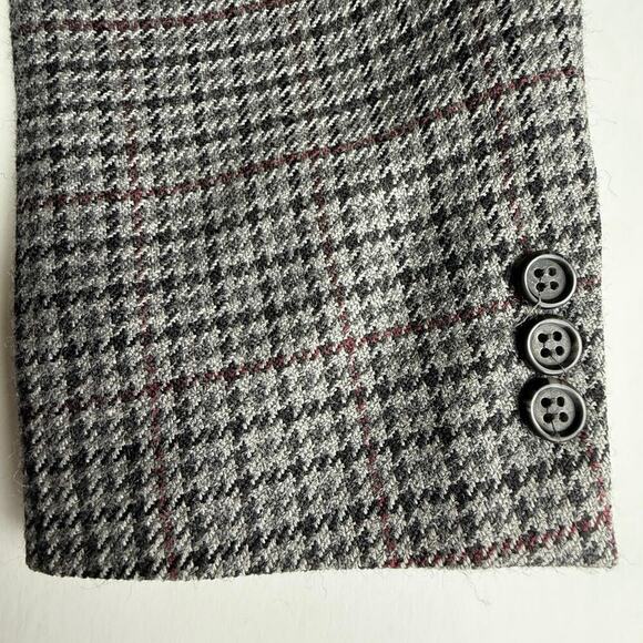 Pierre Balmain 100% Wool Single Breasted Houndstooth Blazer Jacket Mens 40R - Picture 7 of 9